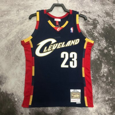 Maillot de Basket #23 Lebron James Cavaliers 2008-09 M&N Vintage Marine Imprimé